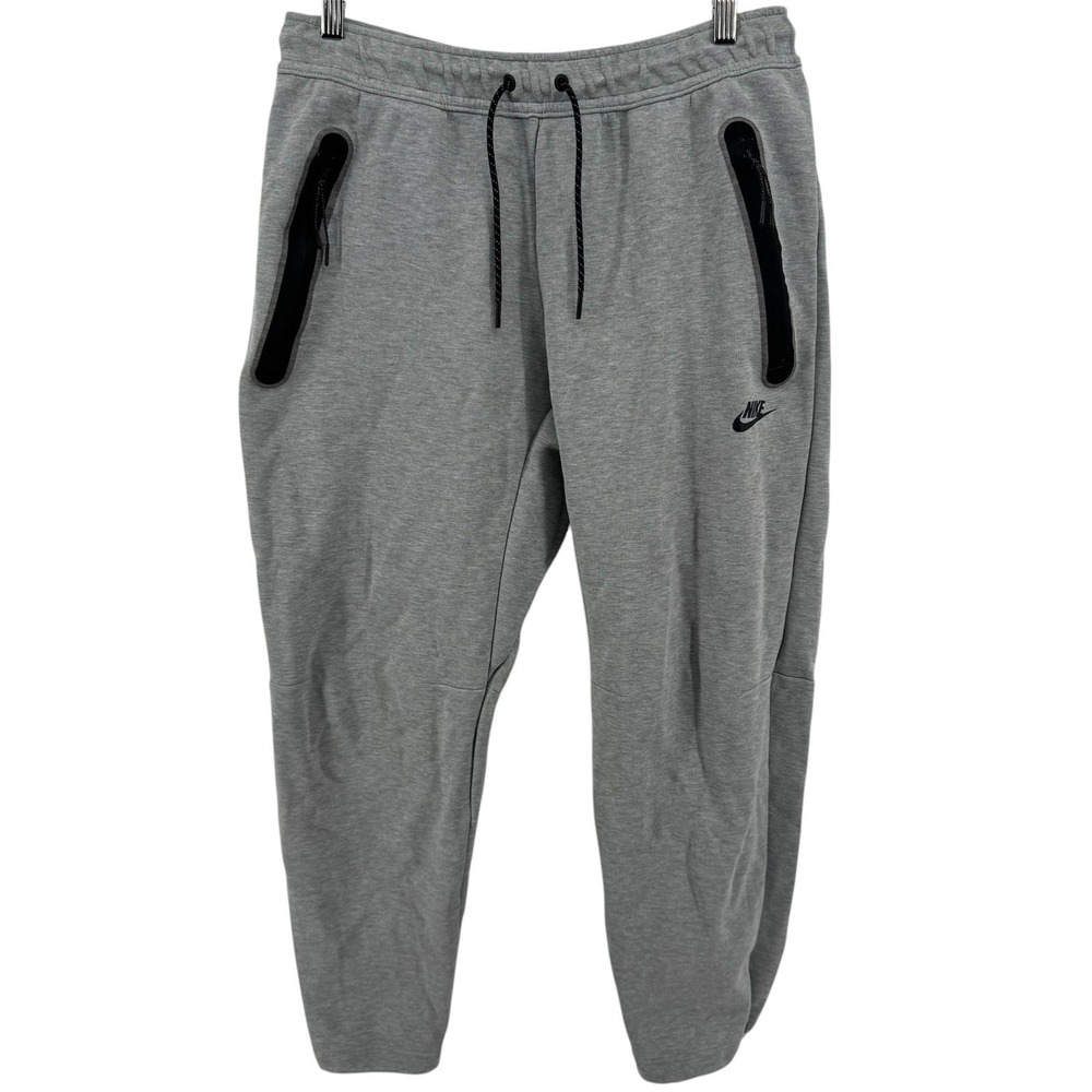 Nike Tech Fleece Pants Men's Large Standard Fit Taper Leg Heather Gray
